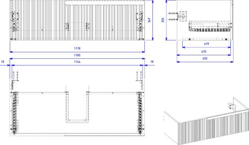 Тумба под раковину STWORKI Вестфолл 120 серая матовая в Приморско-Ахтарске