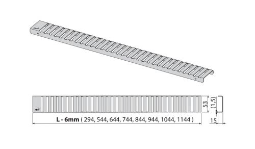 LINE-300L Решетка для водоотводящего желоба (Нержавеющая сталь глянцевая) Alca Plast в Приморско-Ахтарске