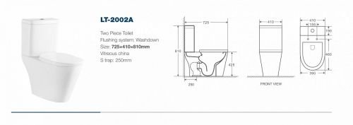 AZ-2002 Azario Parma напольный унитаз в комплекте с бачком и сидением микролифт и арматурой. Размер 705*400*810 мм. (2 МЕСТА) X в Приморско-Ахтарске