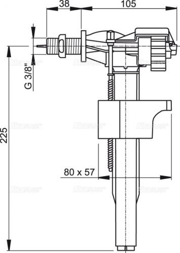 A15-3/8"Впускной механизм с боковой подводкой (для керамических бачков) Alca Plast в Приморско-Ахтарске